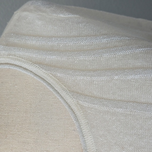JENNIFER TATTANELLI Casini White Metallic 3/4 Sleeve Linen Sweater SZ L (46 IT) - Picture 5 of 15
